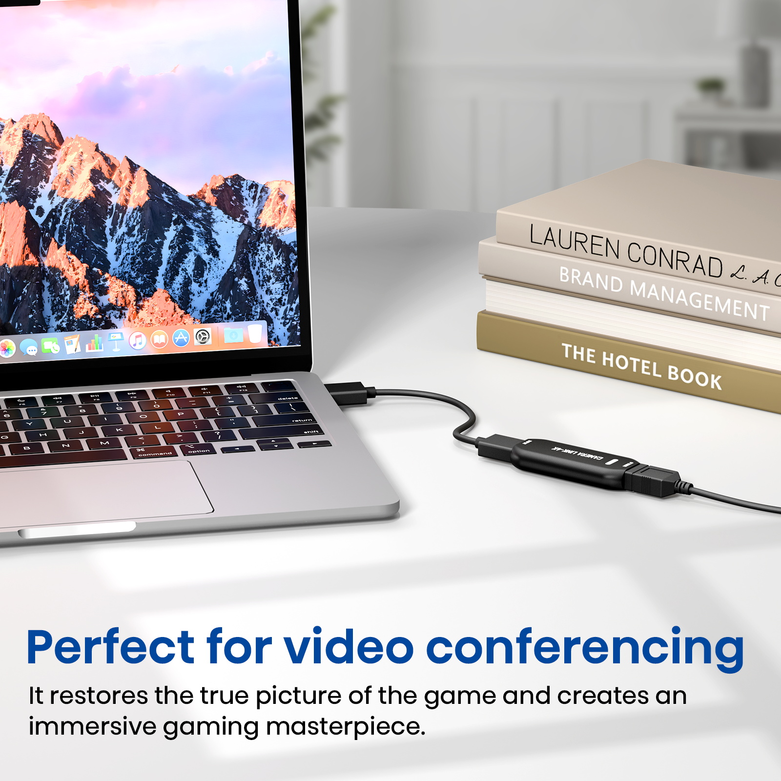 DigitPro Cam Link 4K – External Capture Card for DSLR Camcorder ActionCam as Webcam, HDMI to USB 3.0, Meet/Stream/Record in 2K50/1080p60, Easy Connect for OBS/Zoom, Windows/Mac